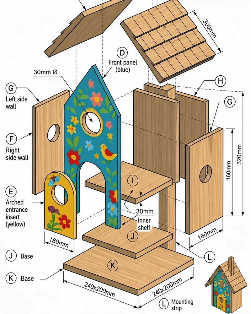 Colorful birdhouse